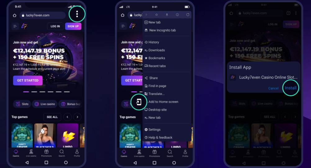 App auf dem Android-Gerät installieren und sofort mit dem Spielen beginnen